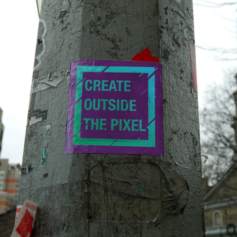 Outside the Pixel sticker